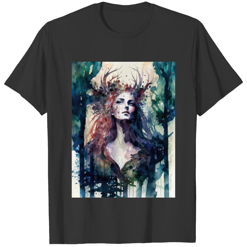 Nature Goddess - Woodland Witchy Forest Greenwoman T Shirts