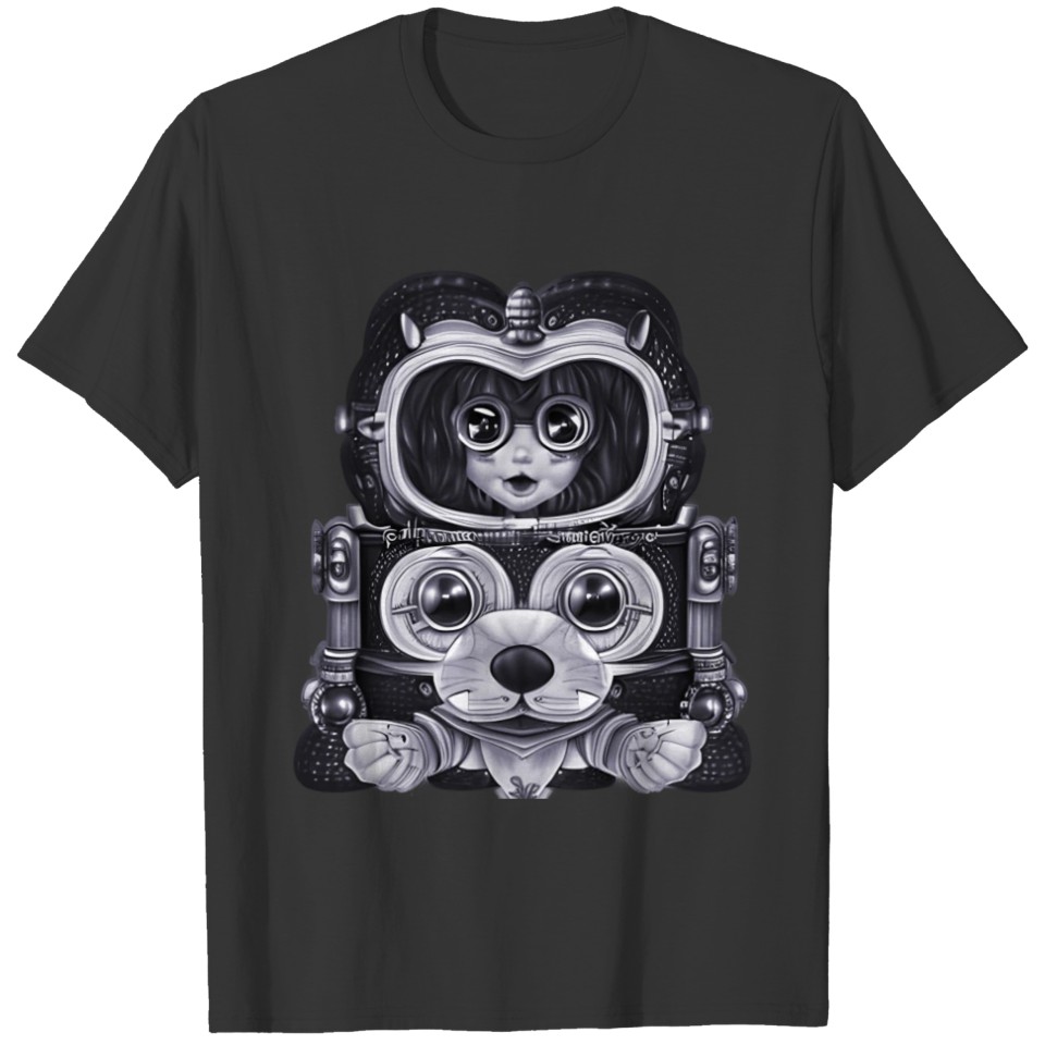 person in dog faced robot suit light gray T Shirts