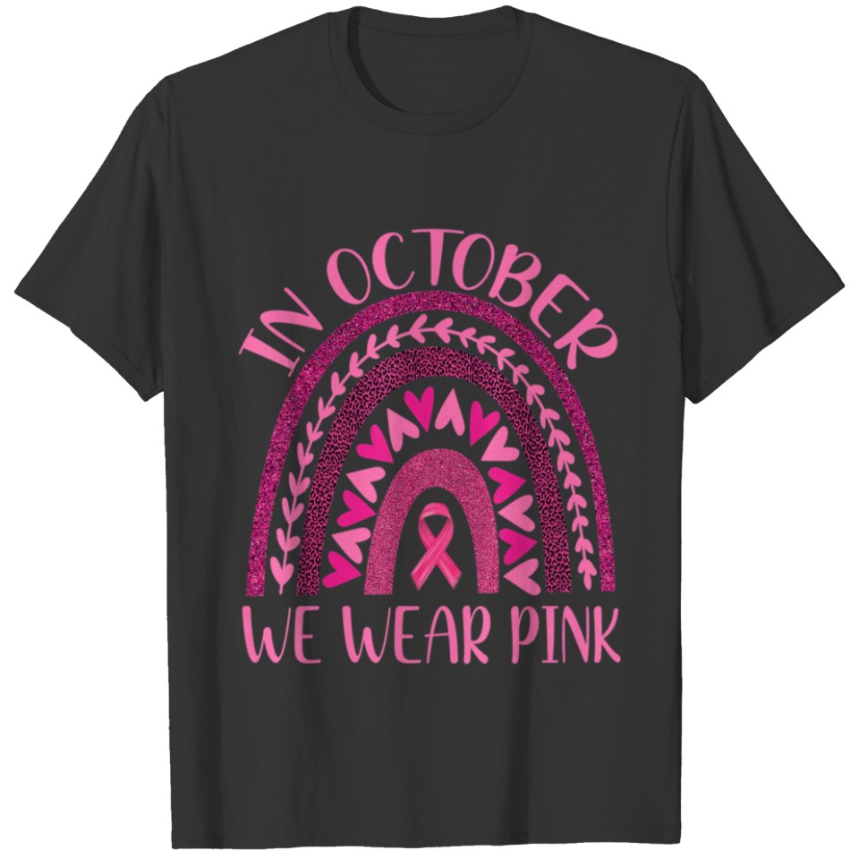 In October We Wear Pink Leopard Breast Cancer Awar T Shirts