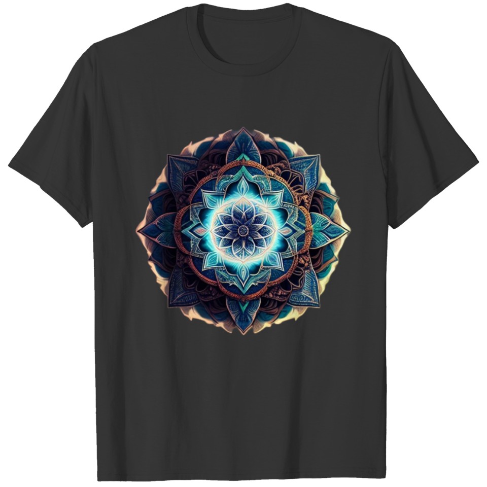 Serene Symmetry A Beautiful Blue Mandala T Shirts