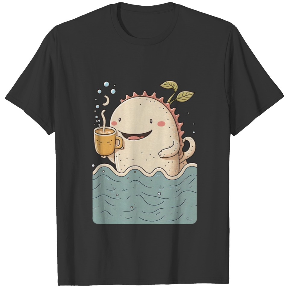Cute Axolotl & Coffee Kawaii Anime Axolotls T Shirts
