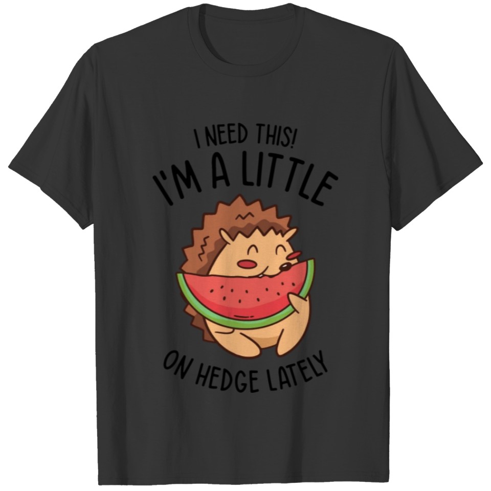 Hedgehog Cute Animal Watermelon Fruit Pet Food T Shirts