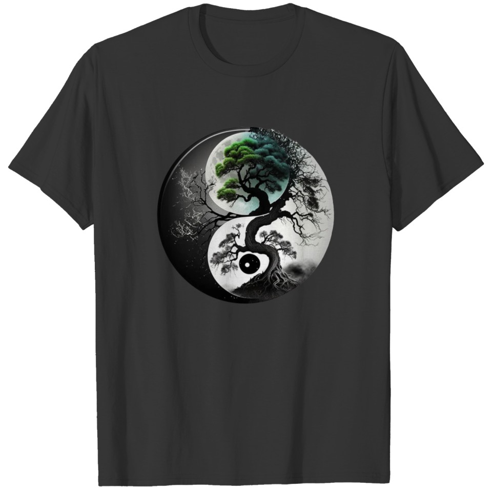 Fractal Moon Phase Tree of Life Tai Chi Women Men T Shirts