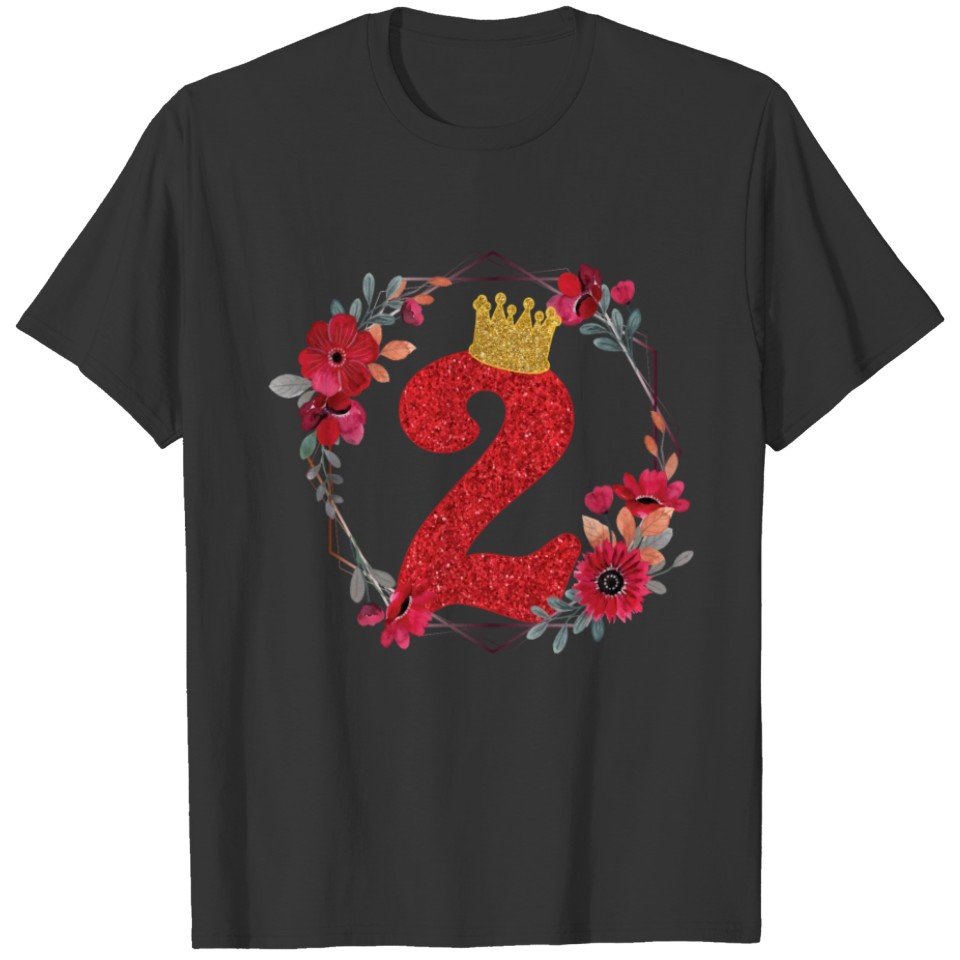 2nd Birthday 2 Years- Flower Crown Baby Girl T Shirts