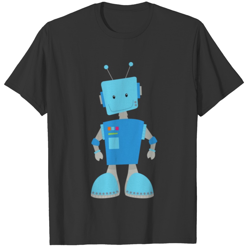 Cute Robot Funny Robot Silly Robot Blue Robot T Shirts