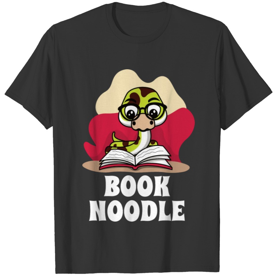 Book Noodle Funny Cute snake Reading A Book T Shirts