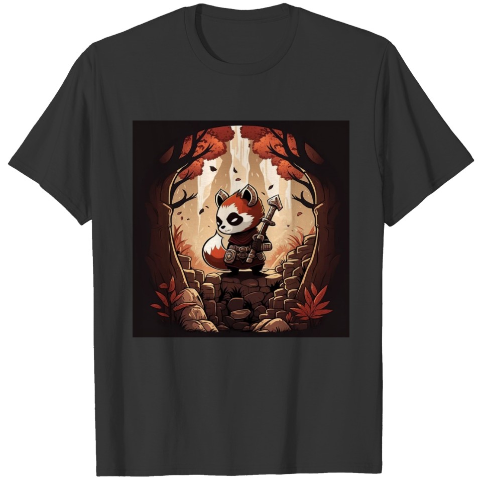 Red Panda Pathfinder Ranger Character Portrait 3 T Shirts