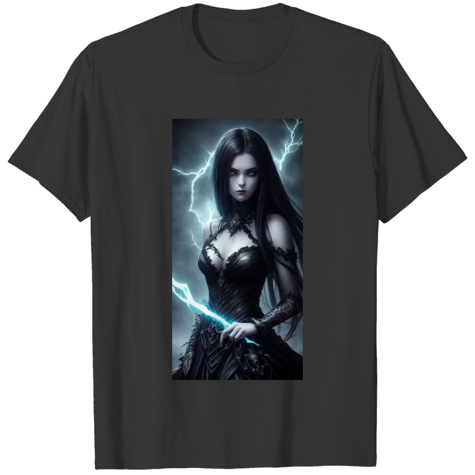 Gothic Lady In Black T Shirts