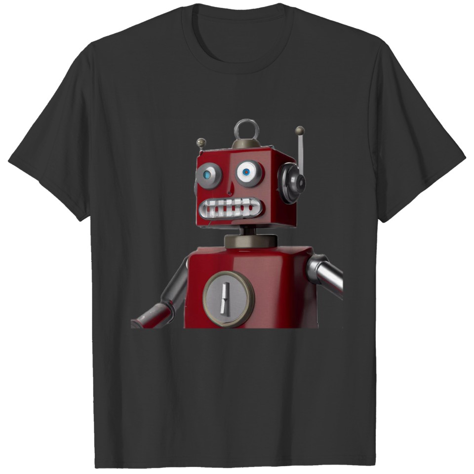 Red robot wide eyed T Shirts