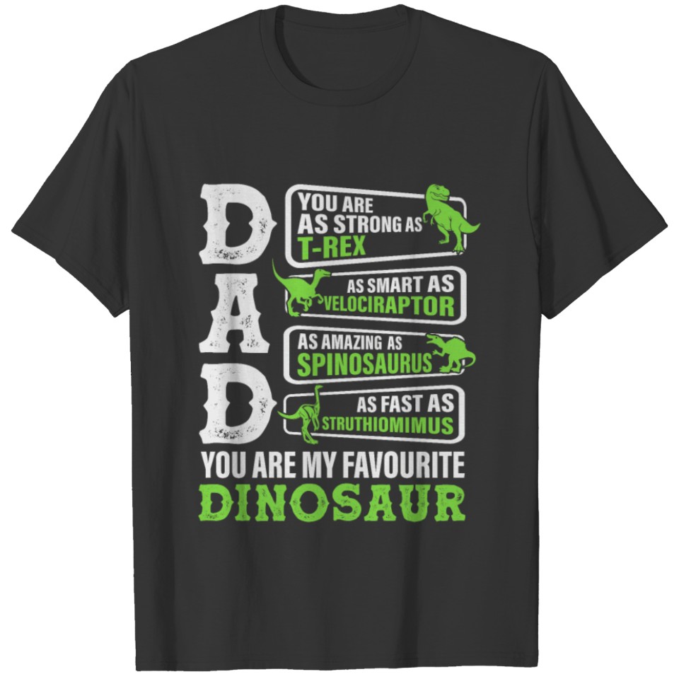 Dino Dad is My Favorite Dinosaur T-Rex Spinosaurus T Shirts