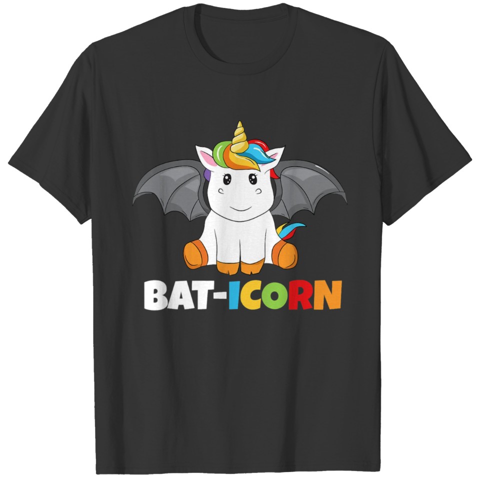 Baticorn Girls Halloween Unicorn Bat T Shirts