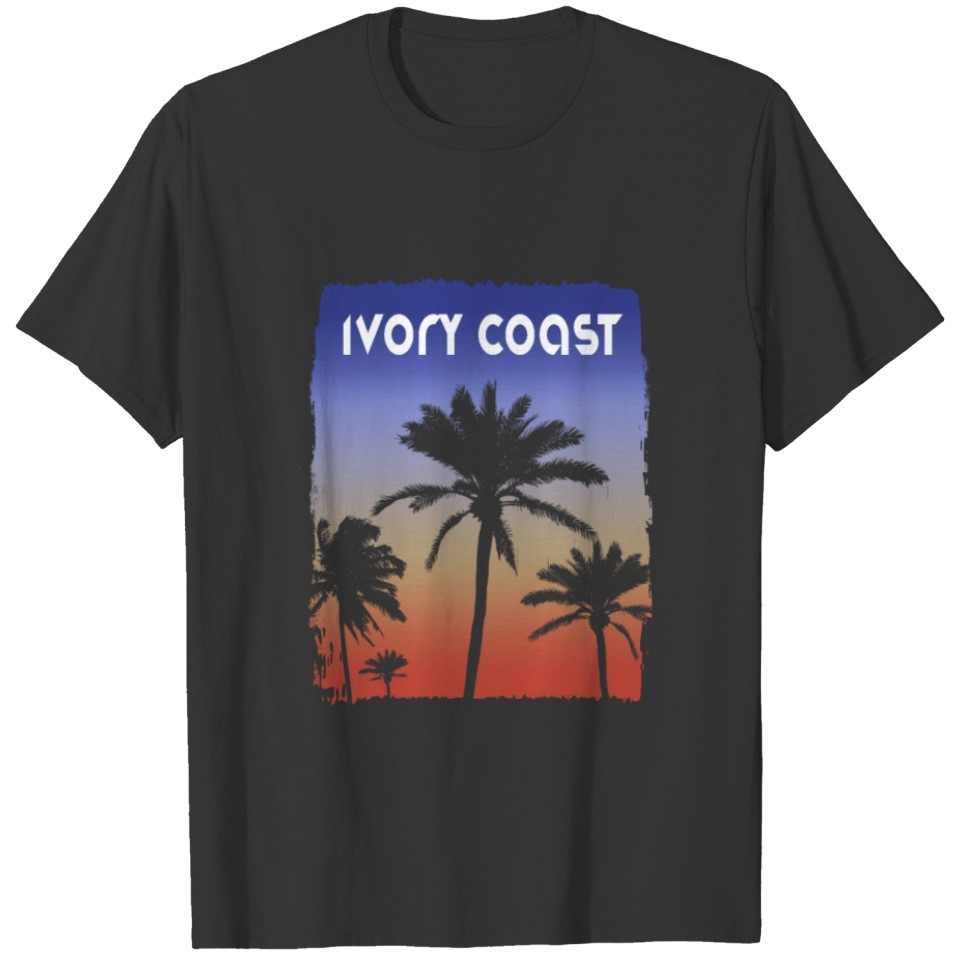 Ivory Coast Africa Sunset Vacation Souvenir Palm T Shirts