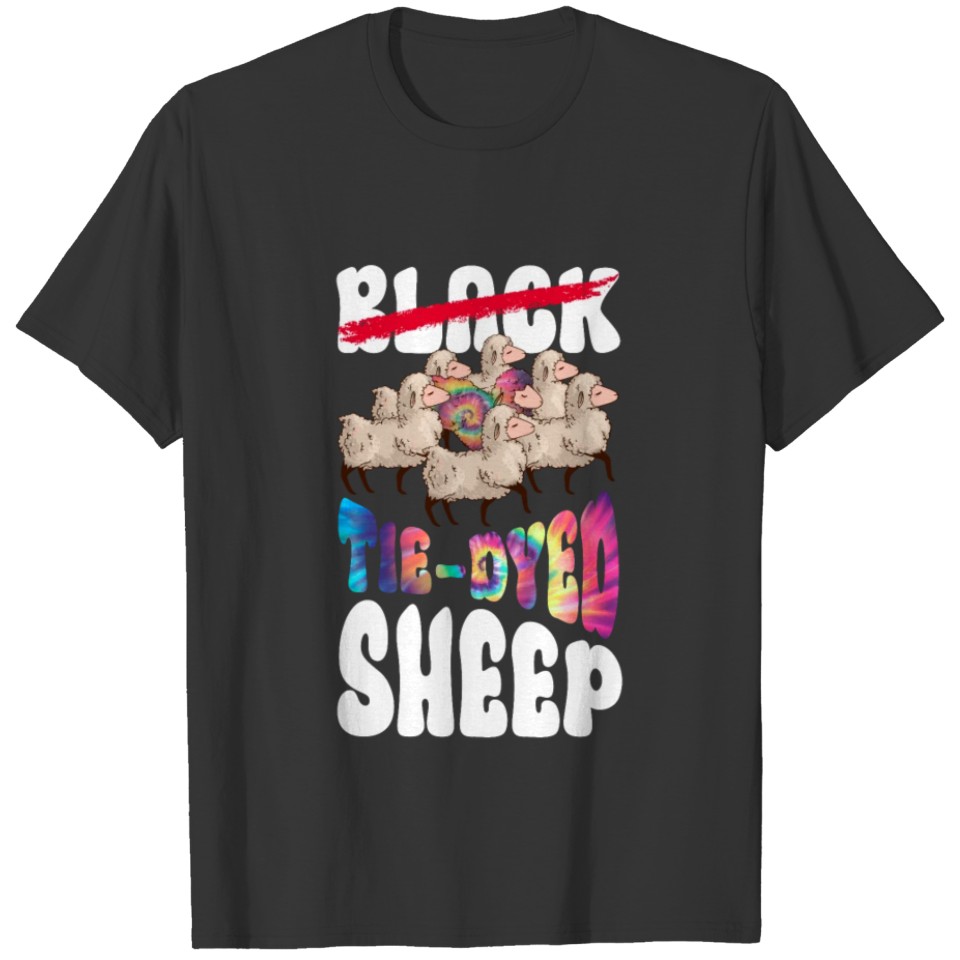 Black - Tie-Dyed Sheep - Hippie Costume Tie Dye T Shirts