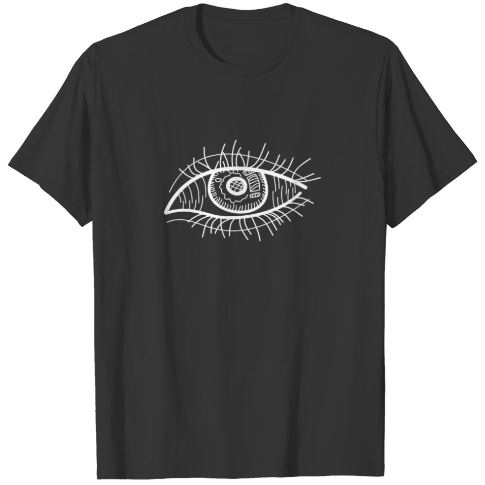 White Eye abstract minimalist line art T Shirts