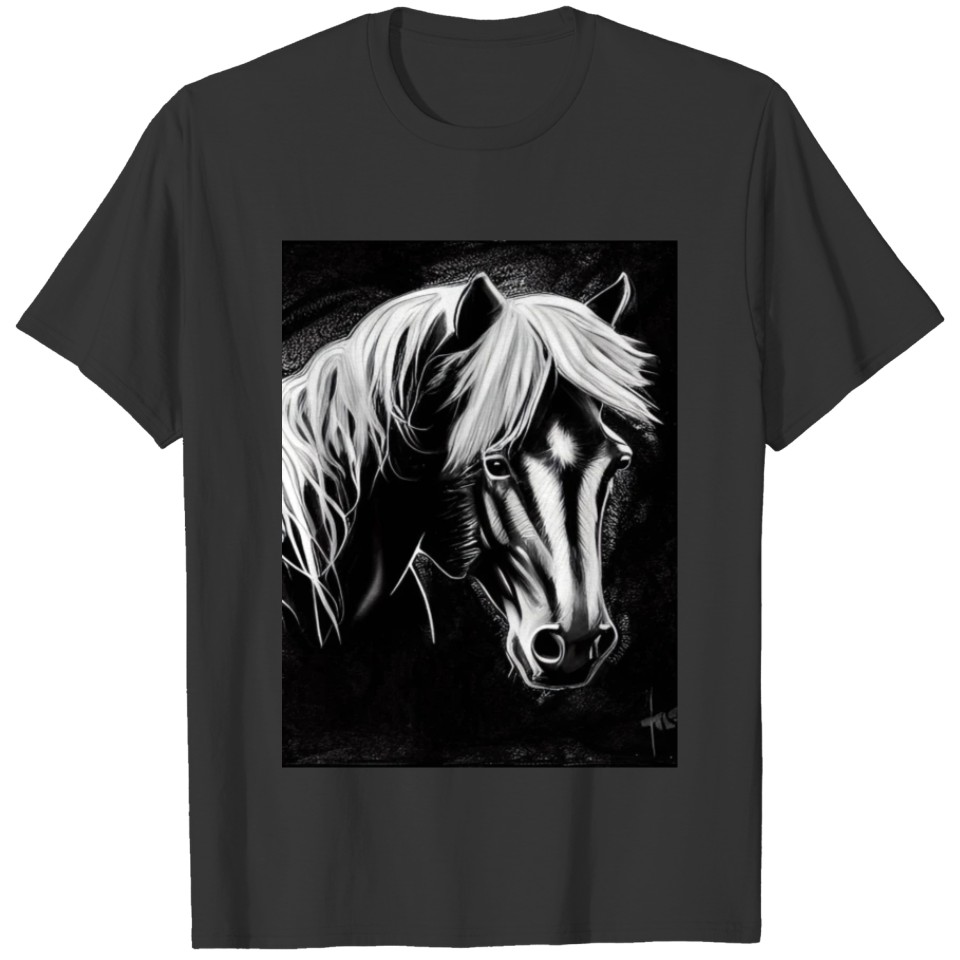 Horse head black and white T Shirts