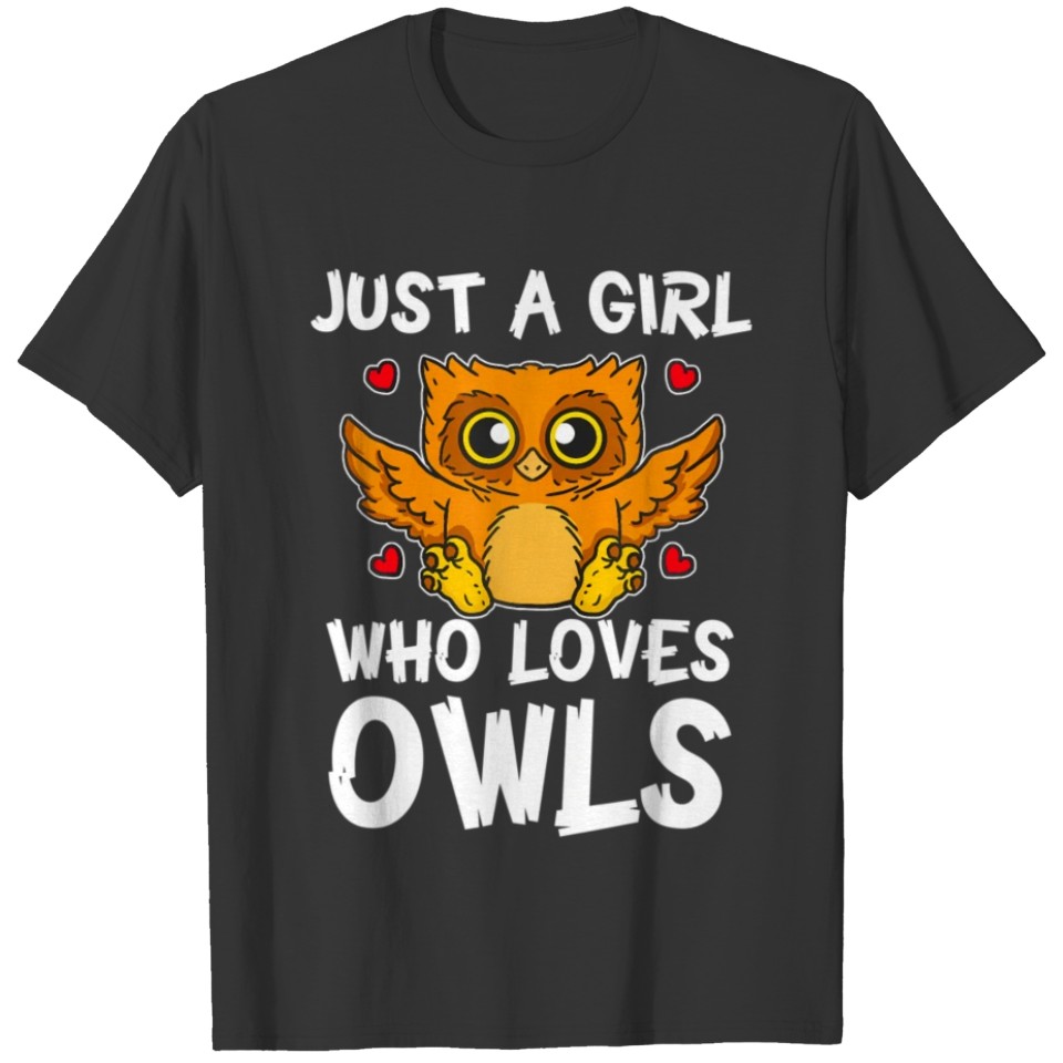 Just A Girl Who Loves Owls Cute Night Owl Costume T Shirts