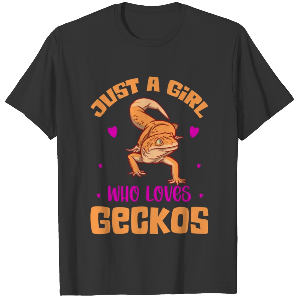 Just A Girl Who Loves Geckos Lizard Lover Reptile T Shirts