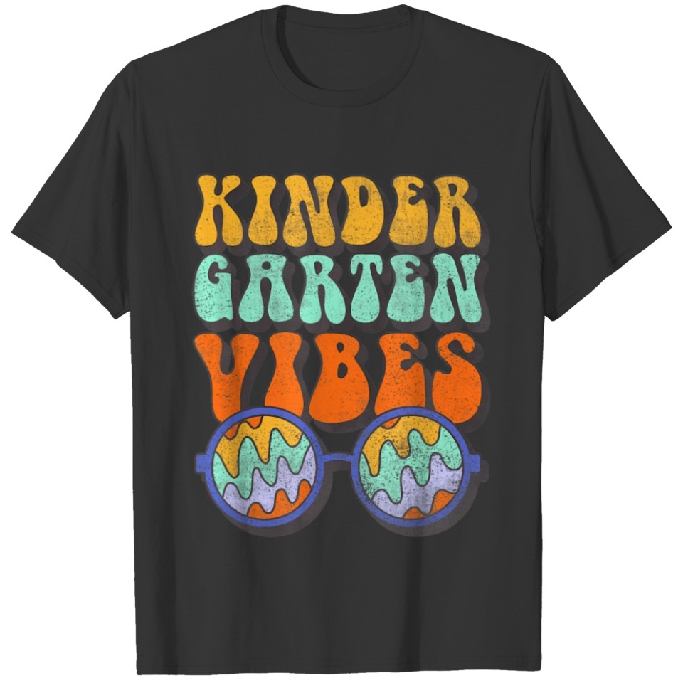 Retro 70s Kindergarten Vibes Back To School Studen T Shirts