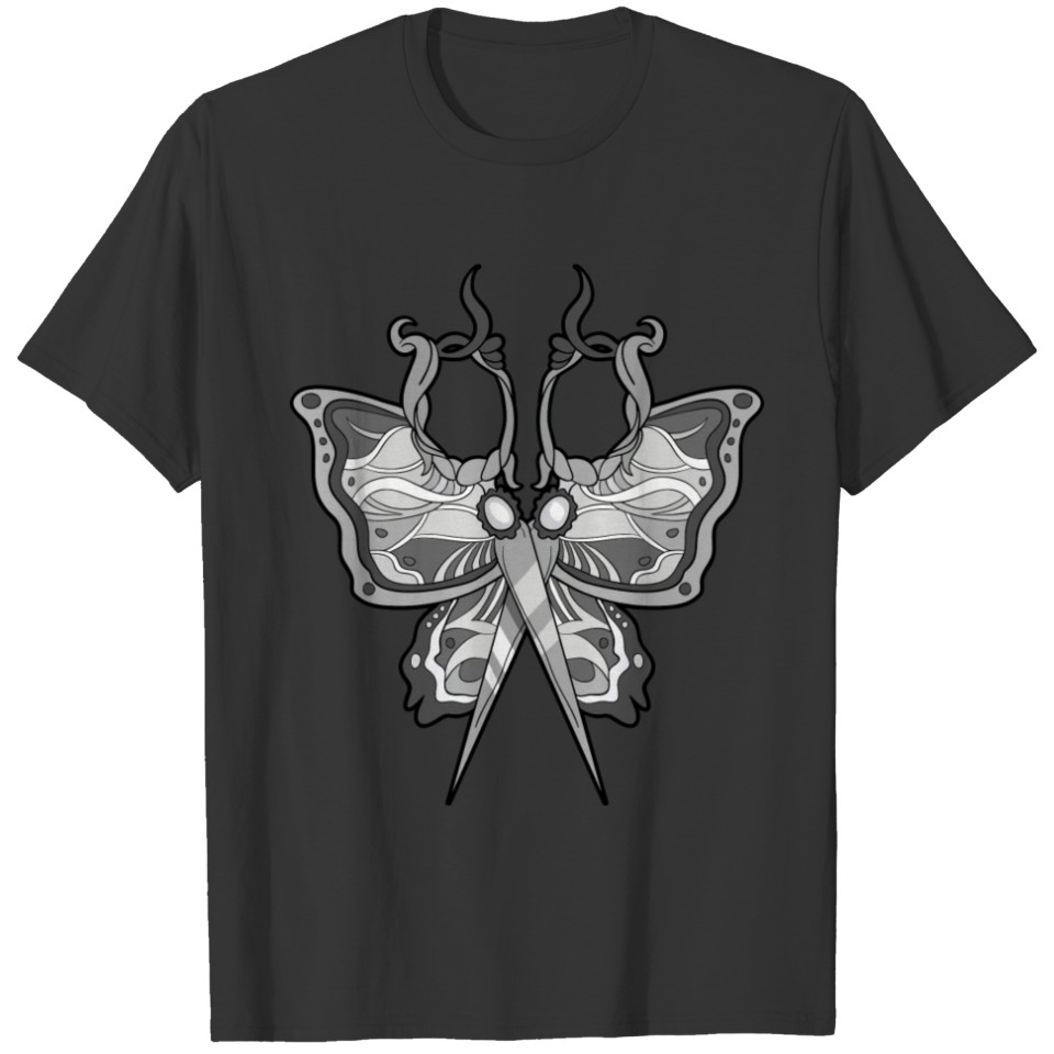 Butterfly Scissors Goth Girl Hairdresser Hustler T Shirts