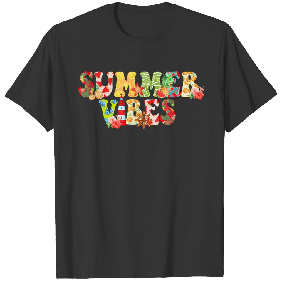Summer Vibes Women Men Hello Summer Vacation Fruit T Shirts