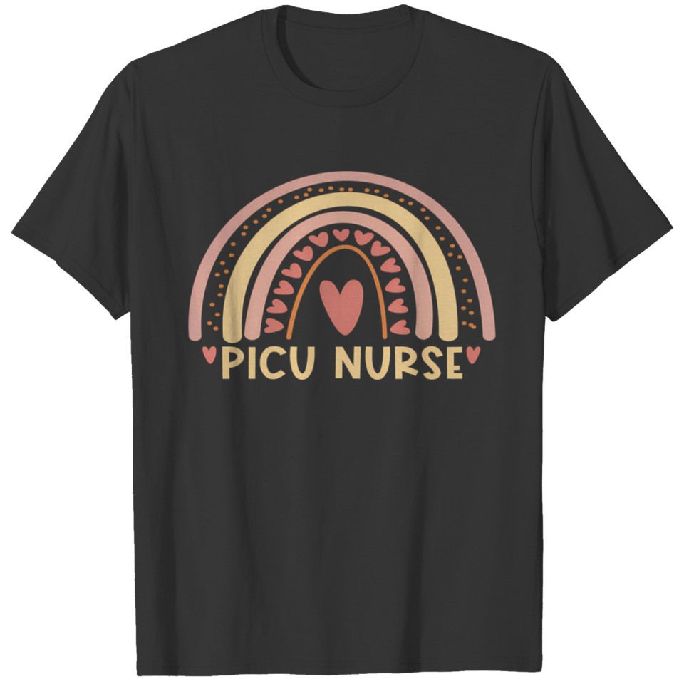 Picu Nurse Boho Rainbow Nursing Student T Shirts