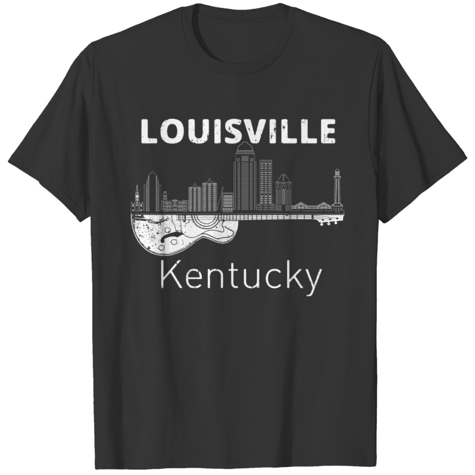 Louisville Souvenir Men Kentucky Gift Music Guitar T Shirts