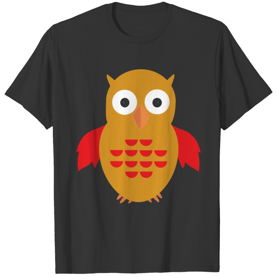 Yellow Red Owl T Shirts
