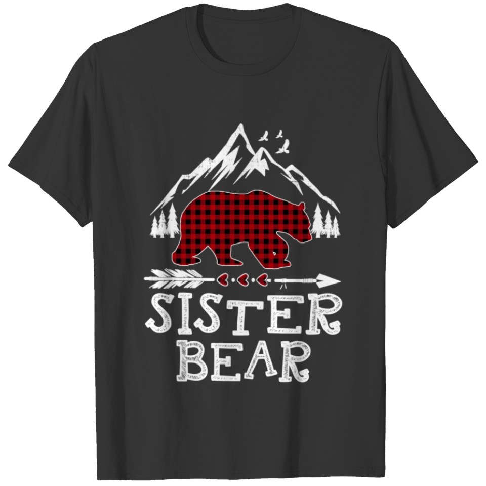 Sister Bear Pajama Red Plaid Buffalo Family T Shirts