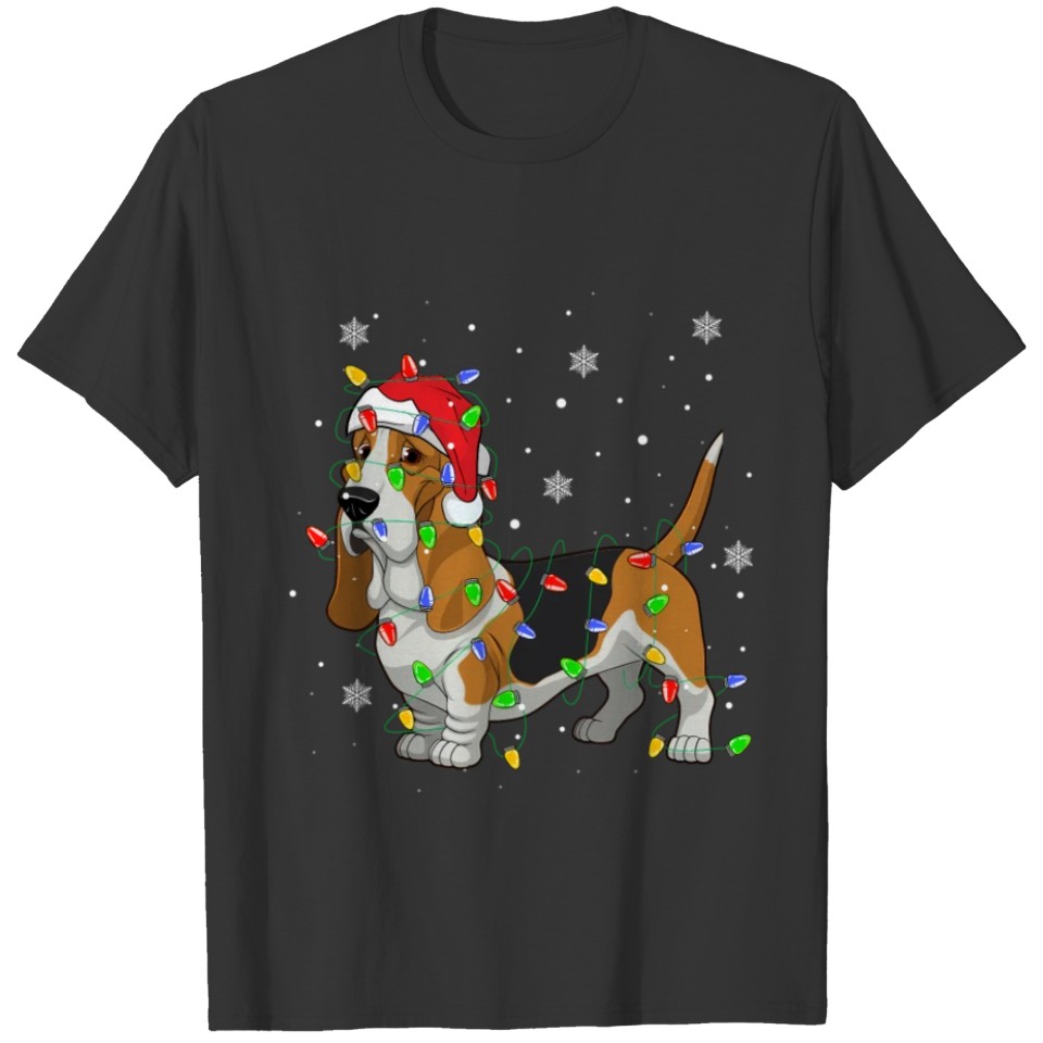 Basset Hound Dog Lights Tree T Shirts