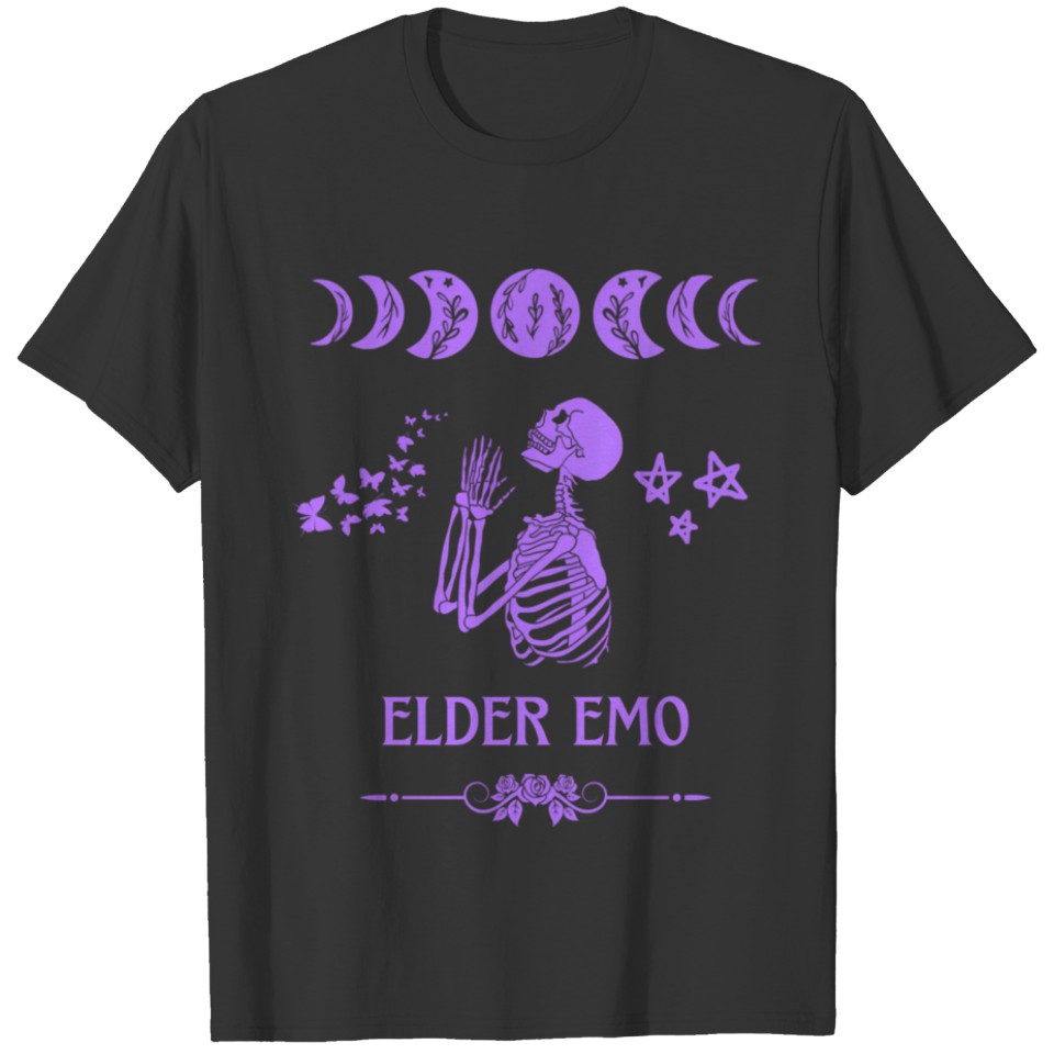 Goth And Gothic Elder Emo eleton Purple Moon Phase T Shirts