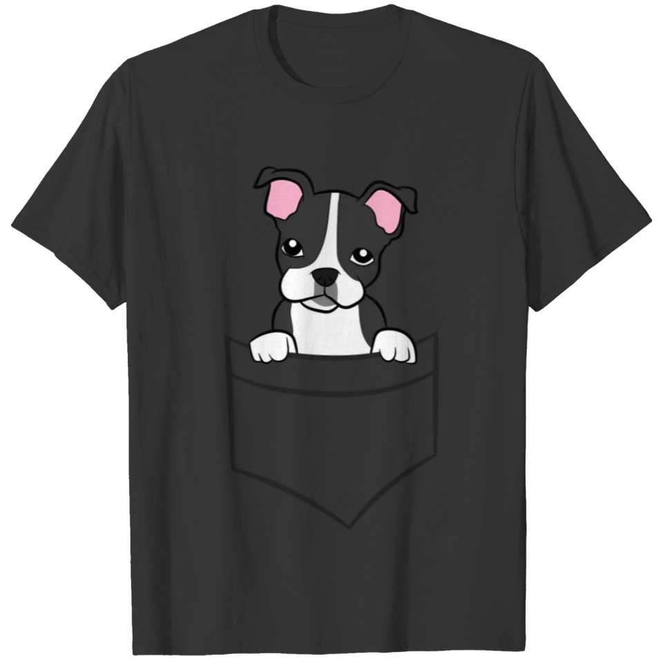 Boston Terrier In The Pocket Pocket Boston Terrier T Shirts