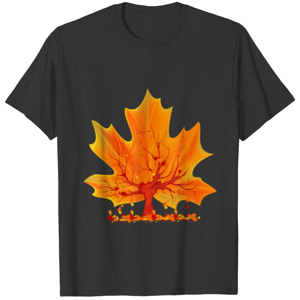 Maple Leaf Autumn Tree Orange Fall Leaves Season T Shirts
