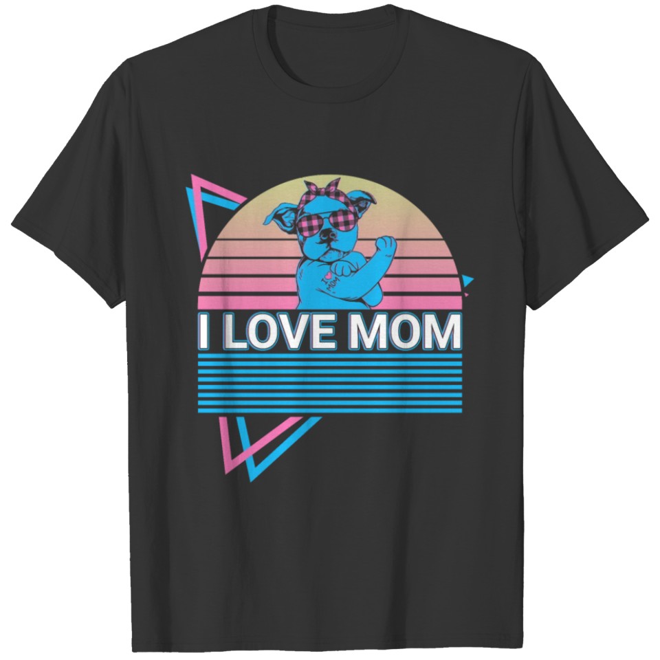 Pitbull Pit Bull Mom Retro T Shirts