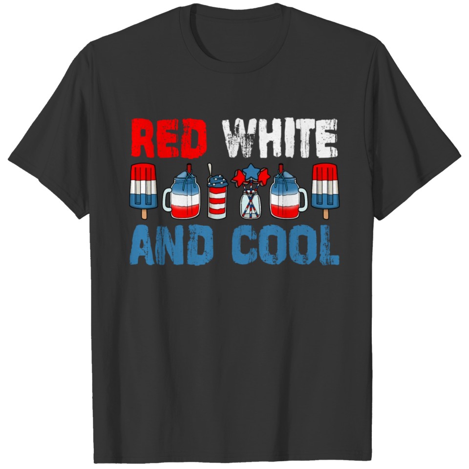 Red White And Patriotic Ice Cream Popsicle 4Th Of T Shirts