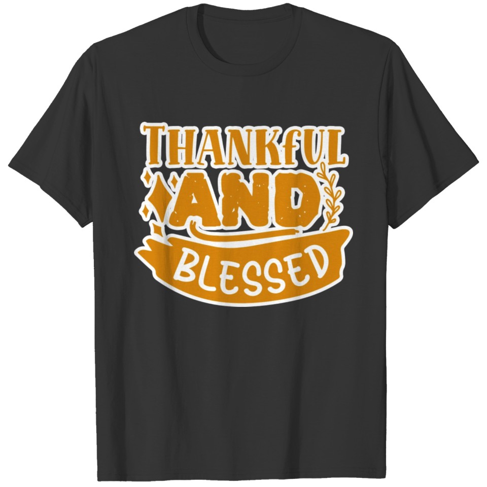 THANKFUL AND BLESSED Thanksgiving retro T Shirts