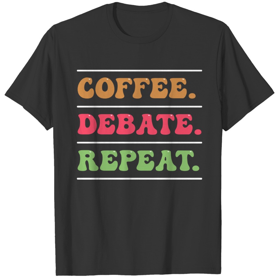 Coffee Debate Repeat 80s yellow stars T Shirts