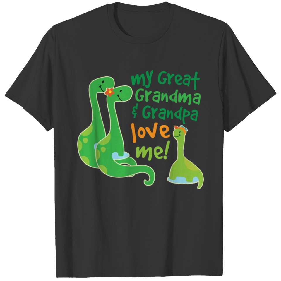 Great Grandma and Grandpa Love Me Dinosaur T Shirts