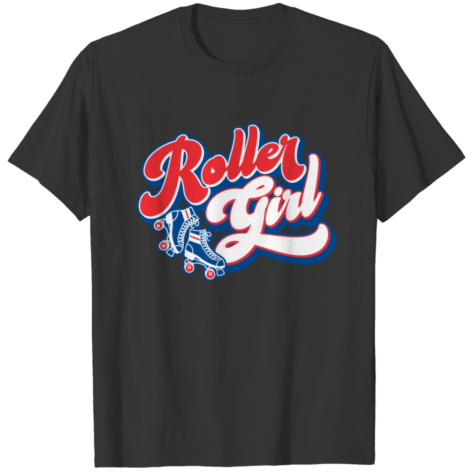 Roller Girl Red White & Blue Roller Skater T Shirts