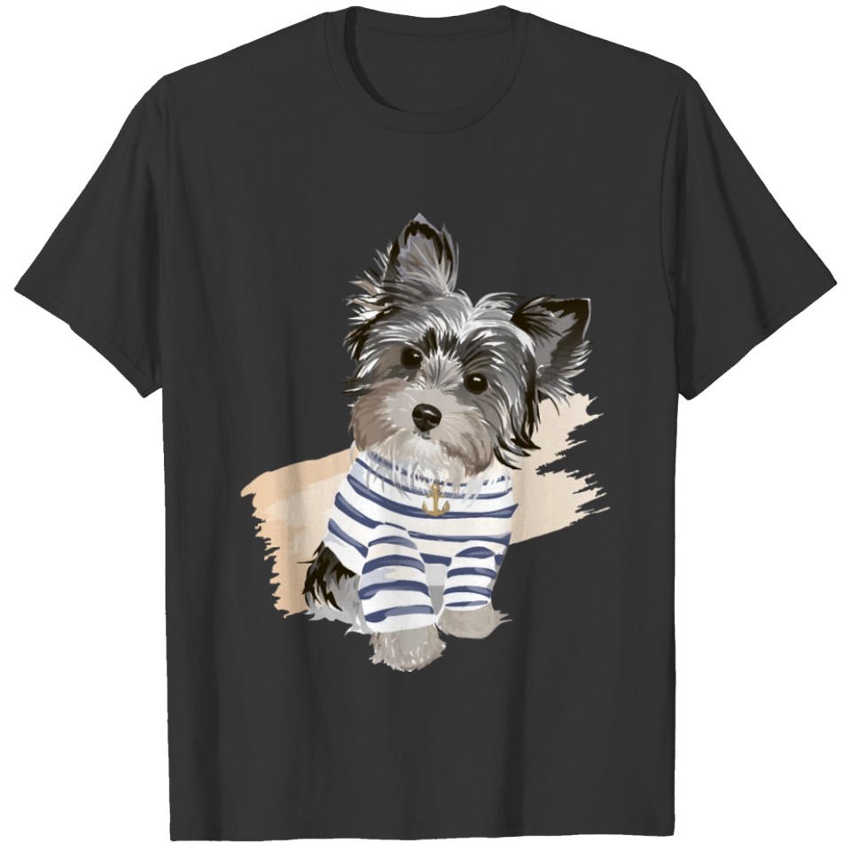 Dog sailor watercolor T Shirts