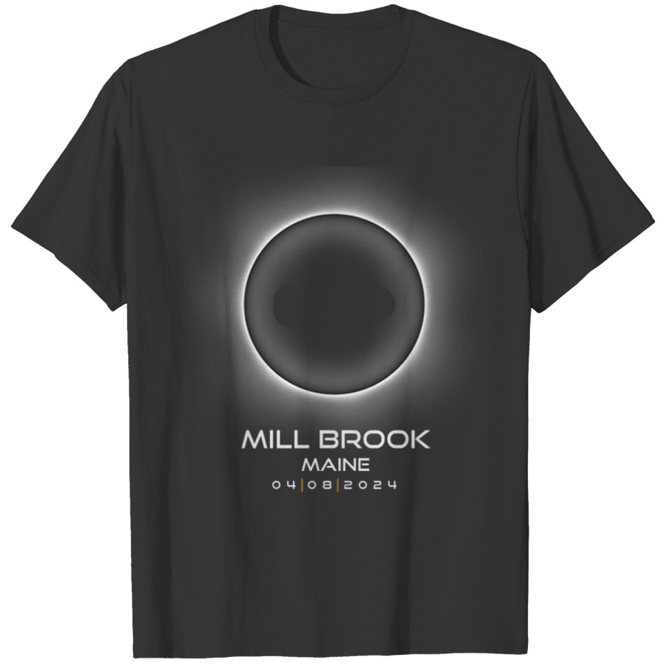 2024 Mill Brook Maine Eclipse Souvenir Memento T Shirts