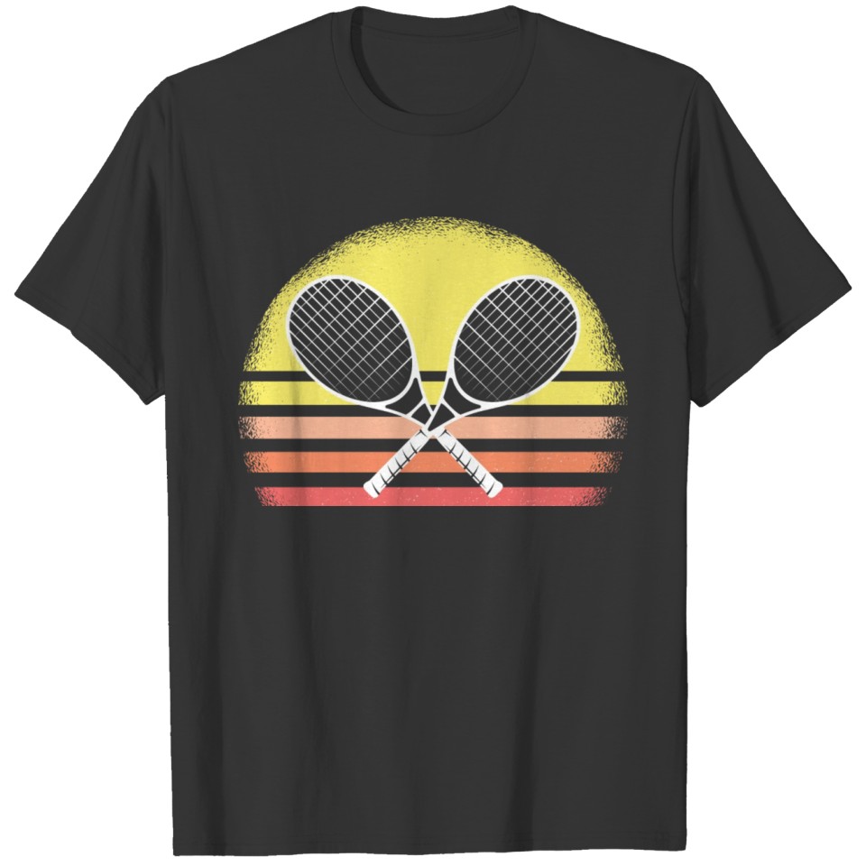 Retro 80s Sun Vintage Graphic Crossed Tennis T Shirts