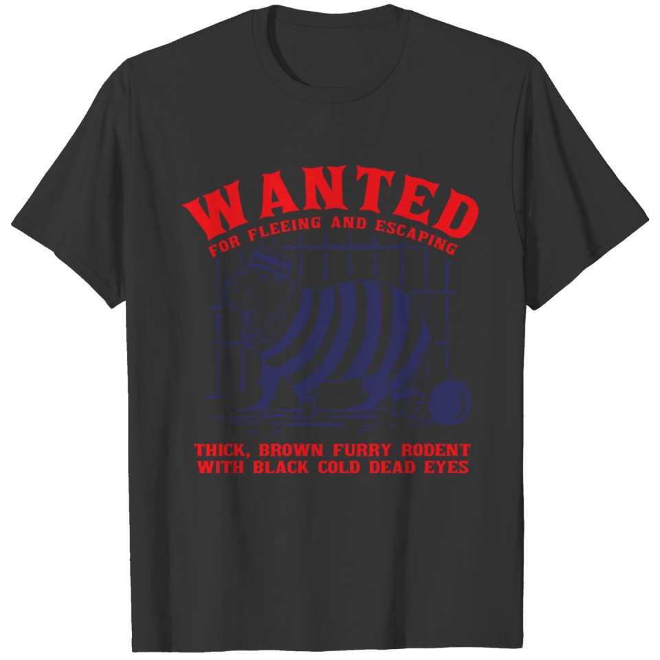 Funny Capybara Wanted With Prisoner Outfit T Shirts