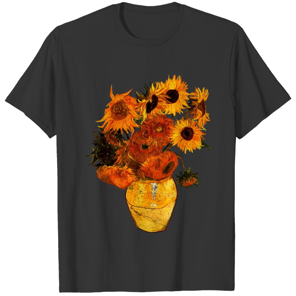 Van Gogh Sunflowers Yellow Flowers Painting T Shirts