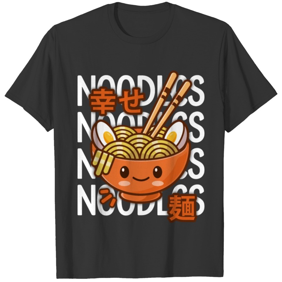 Kawaii Ramen Noodle Bowl Noodles Orange T Shirts