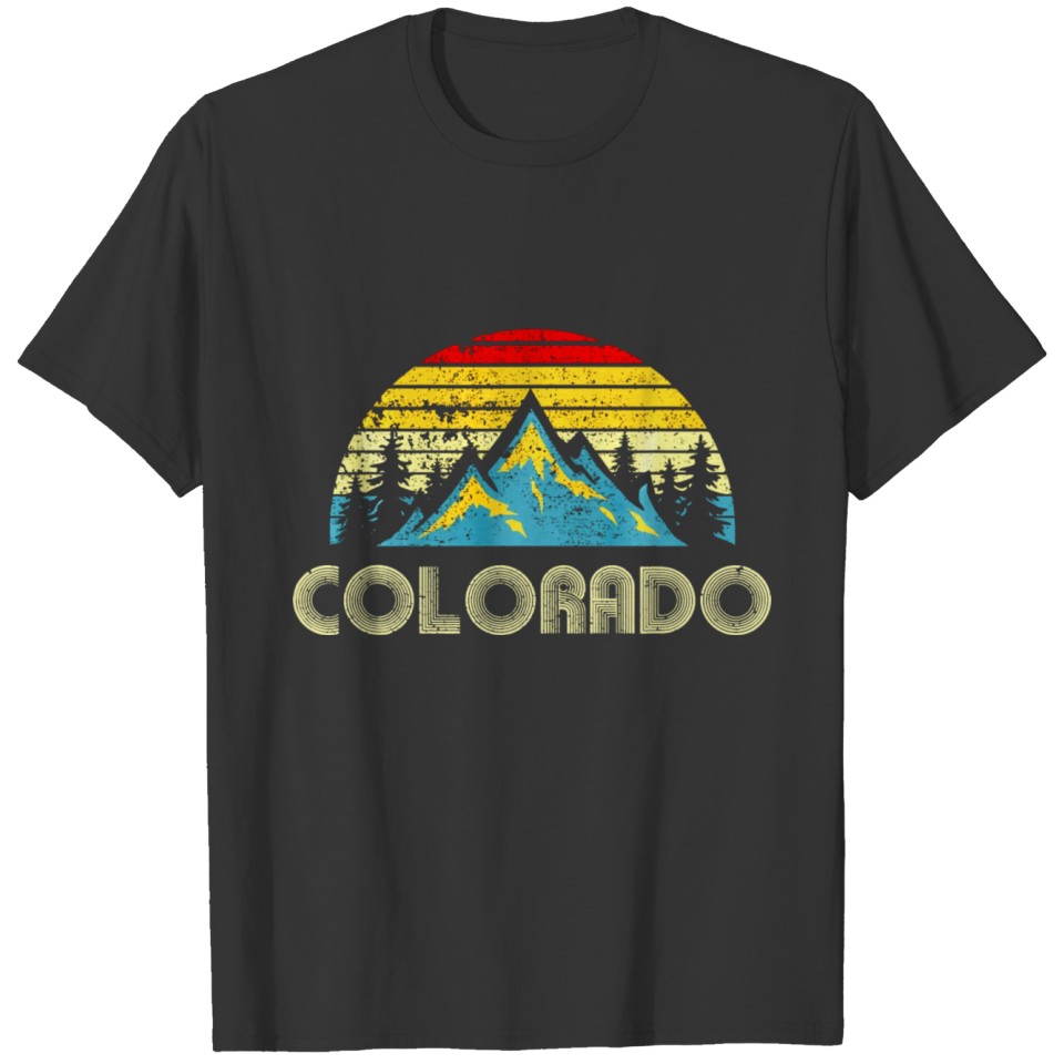 Colorado Vintage Mountains Nature Hiking T Shirts