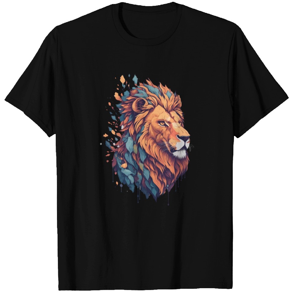 V Neck T-Shirt (Men) - Roar Of The Fuchsia Lion (6 Colours)