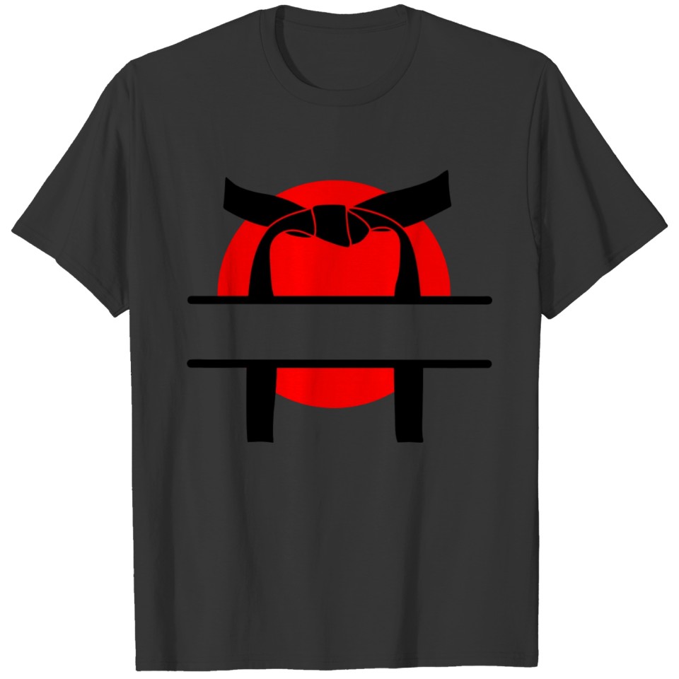 Black belt martial arts with red sun below T Shirts