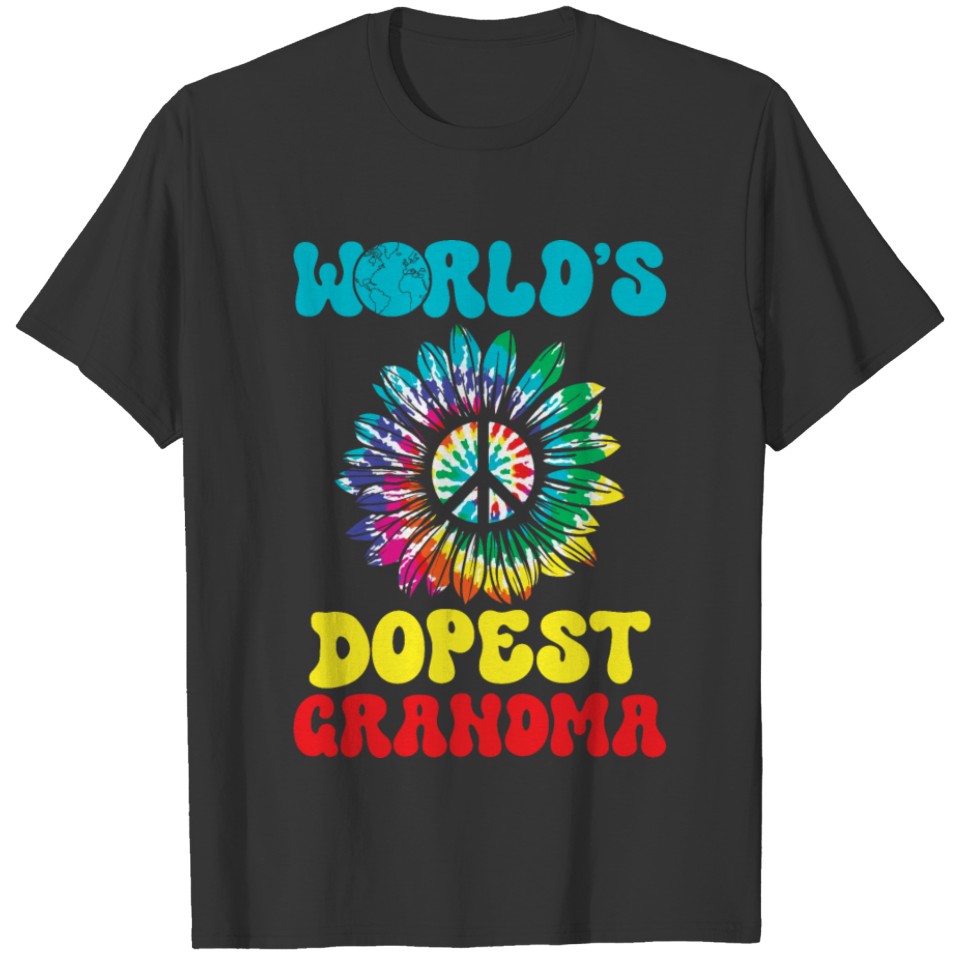Hippie Grandma Tie Dye Peace T Shirts