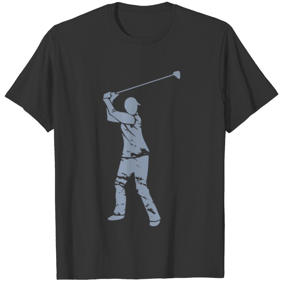 Golf Golfer Silhouette - White Grunge Design T Shirts