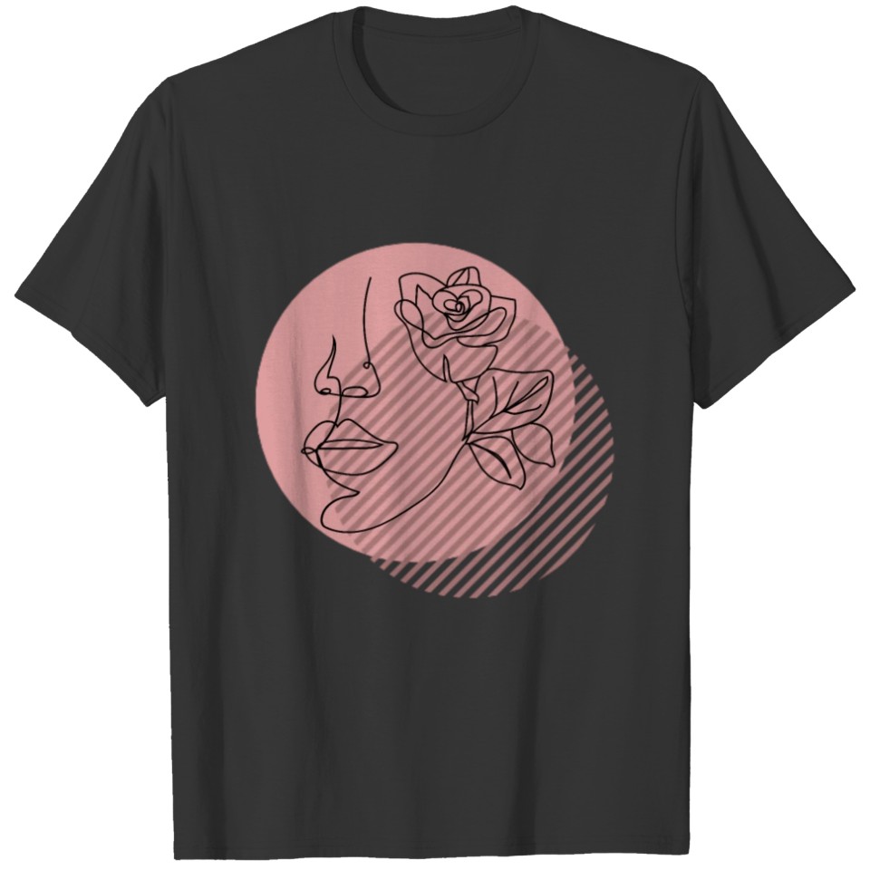 Abstract Line Drawing of a Womans Face T Shirts